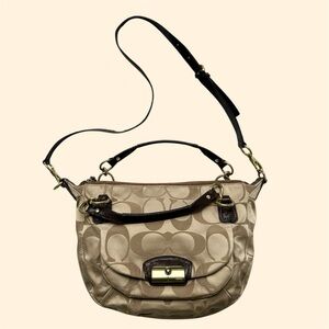 Vintage Y2K Coach Kristin Signature Sateen Crossbody Round Satchel Authentic